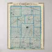 Poster Carte du comté de Shelby (Devant)