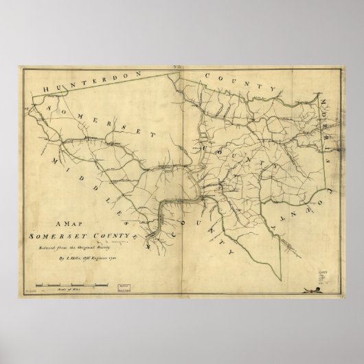 Poster Carte du comté de Somerset, New Jersey (1781) (Devant)