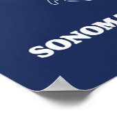 Poster Carte du comté de Sonoma en Californie (Coin)