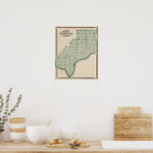 Poster Carte du comté de Spencer (Cuisine)