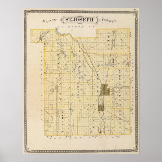 Poster Carte du comté de St Joseph (Devant)