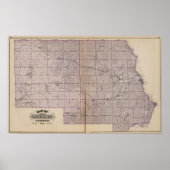 Poster Carte du comté de Stearns, Minnesota (Devant)