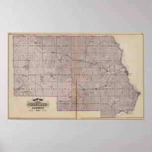 Poster Carte du comté de Stearns, Minnesota