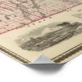 Poster Carte du comté de Taylor, État de l'Iowa (Coin)