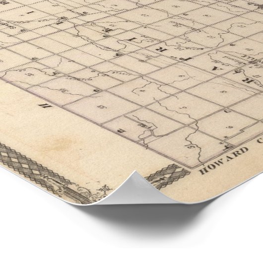 Poster Carte du comté de Tipton (Coin)