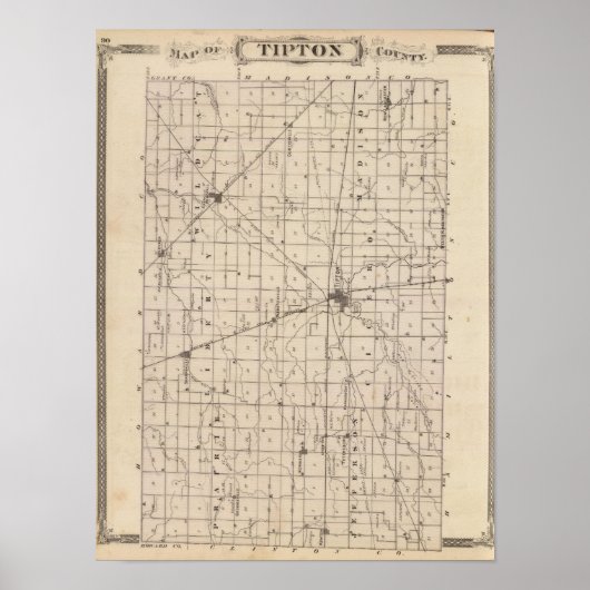 Poster Carte du comté de Tipton (Devant)