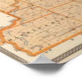 Poster Carte du comté de Vigo (Coin)