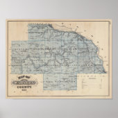 Poster Carte du comté de Wabasha, Minnesota (Devant)
