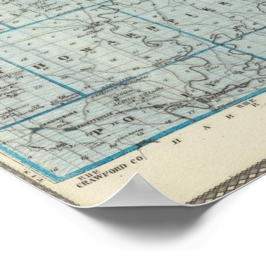 Poster Carte du comté de Washington (Coin)