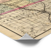 Poster Carte du comté de Washtenaw, Michigan (Coin)