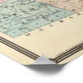 Poster Carte du comté de Waupaca, État du Wisconsin (Coin)