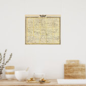 Poster Carte du comté de Wayne (Cuisine)