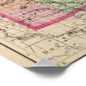 Poster Carte du comté de Wayne, Michigan (Coin)