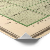 Poster Carte du comté de Webster, État de l'Iowa (Coin)