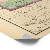 Poster Carte du comté de Wexford, Michigan (Coin)