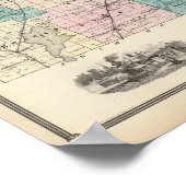 Poster Carte du comté de Winnebago, État du Wisconsin (Coin)