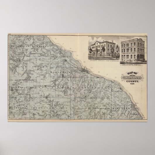 Poster Carte du comté de Winona, Minnesota (Devant)