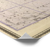 Poster Carte du comté de Worth, État de l'Iowa (Coin)