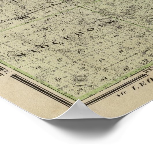 Poster Carte du comté de Wright, Minnesota (Coin)