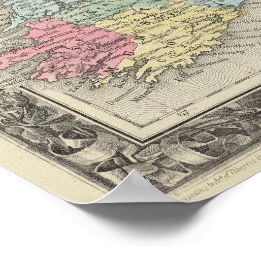 Poster Carte Du Comté D'Écosse (Coin)