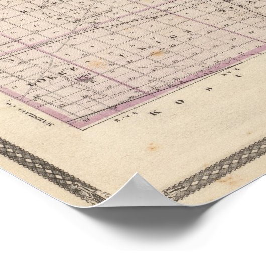 Poster Carte du comté d'Elkhart (Coin)