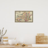 Poster Carte Du Comté Des États De New York (Cuisine)