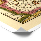 Poster Carte du comté d'Essex historique, Angleterre (Coin)