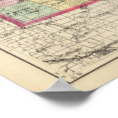 Poster Carte du comté d'Ionia, Michigan (Coin)