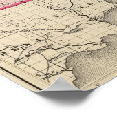 Poster Carte du comté d'Iosco, Michigan (Coin)