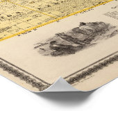 Poster Carte du comté d'Iowa, État de l'Iowa (Coin)