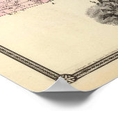 Poster Carte du comté d'Iowa, État du Wisconsin (Coin)