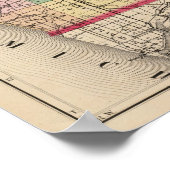 Poster Carte du comté d'Oceana, Michigan (Coin)