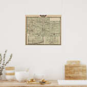 Poster Carte du comté d'Ogle, Polo et Oregon (Cuisine)