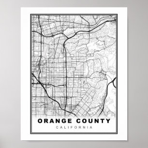 Poster Carte du comté d'Orange