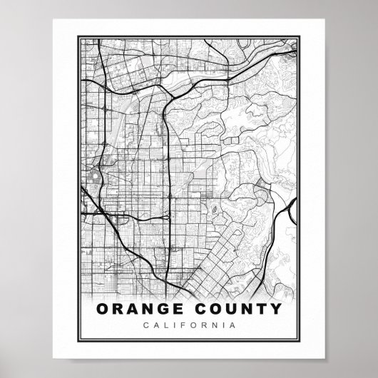 Poster Carte du comté d'Orange (Devant)