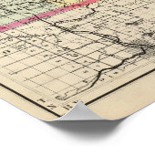 Poster Carte du comté d'Osceola, Michigan (Coin)