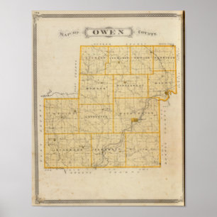 Poster Carte du comté d'Owen