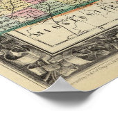 Poster Carte Du Comté Du Kentucky Et Du Tennessee (Coin)