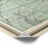 Poster Carte du comté d'Union, État de l'Iowa (Coin)