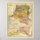 Poster Carte du Congo, Afrique (1896) (Devant)