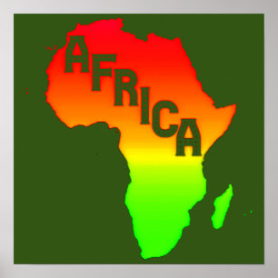 Poster Carte du continent africain