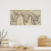Poster Carte du continent des Indes orientales (Cuisine)