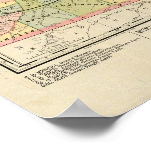 Poster Carte du Dakota (Coin)