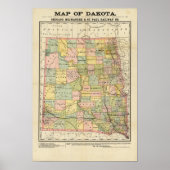 Poster Carte du Dakota (Devant)
