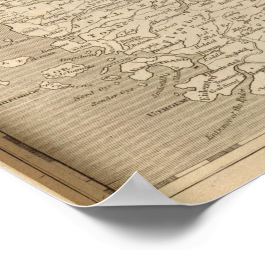 Poster Carte du Danemark par Arrowsmith (Coin)