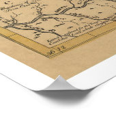 Poster Carte du début du Kentucky - 1784 (Coin)