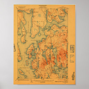 Poster Carte du désert du Mont Maine ; 1908