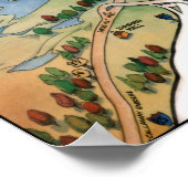 Poster Carte du dessin animé Atlanta Georgia (Coin)