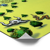 Poster Carte du dessin animé Austin Texas (Coin)