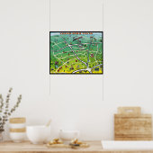 Poster Carte du dessin animé Cedar Park Texas (Cuisine)